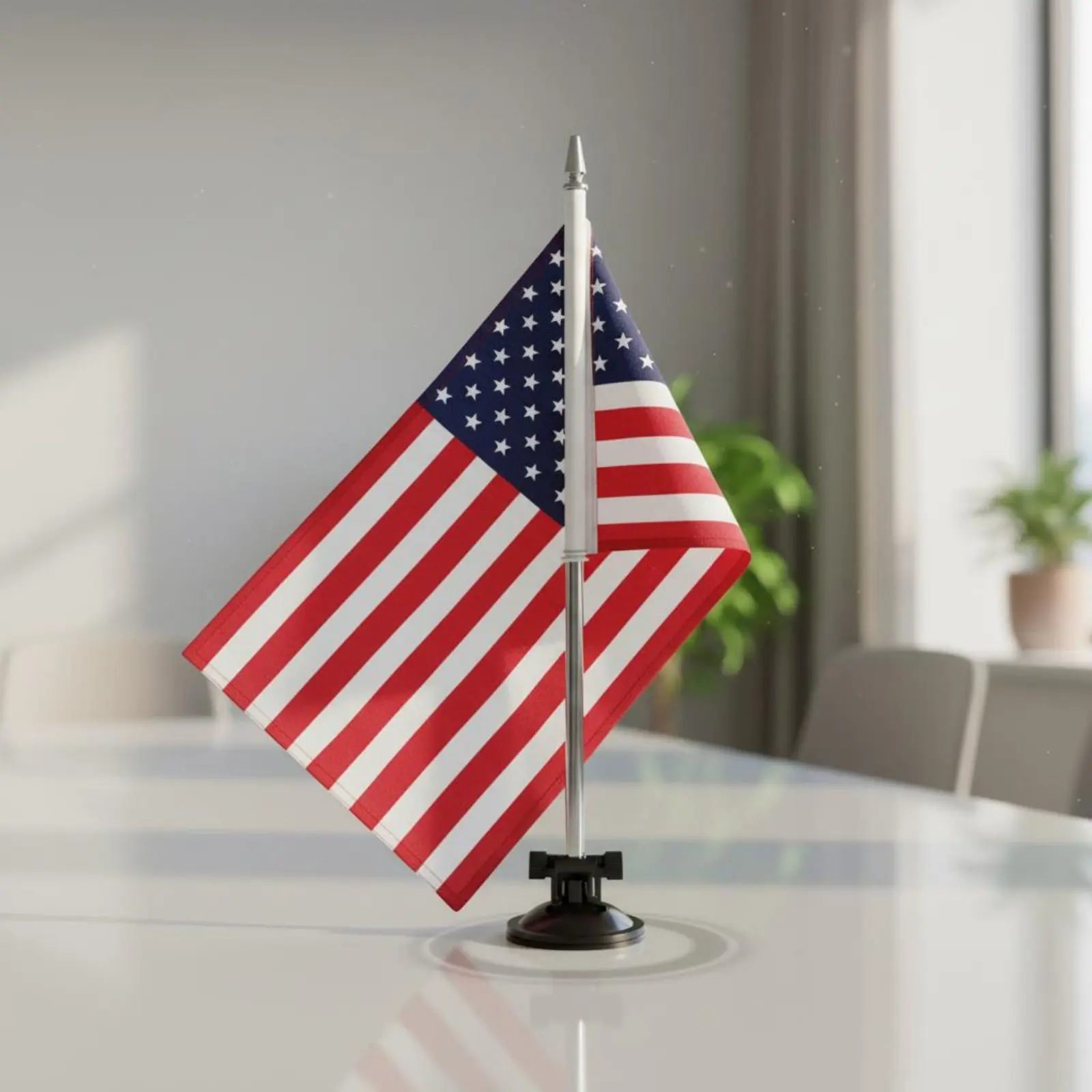 Suction Vacuum Base Car Flag Mount Adjustable Angle Vehicle Flag Pole Kit Easy Installation Weather Resistant for Veterans