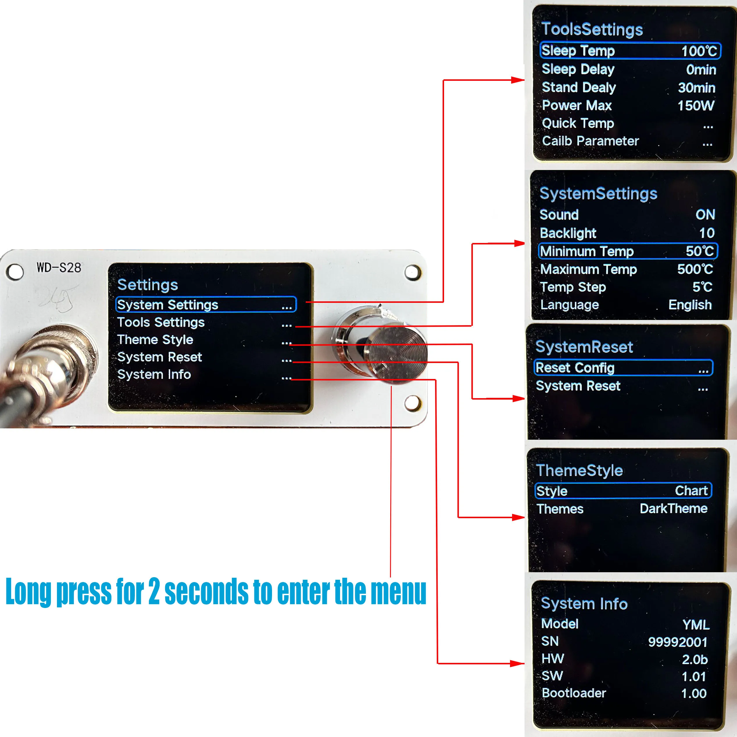 C245 Control Board 3.5-in OLED 4 display interfaces Electric Soldering Iron Soldering Station Controller DC 24V 8A-10A
