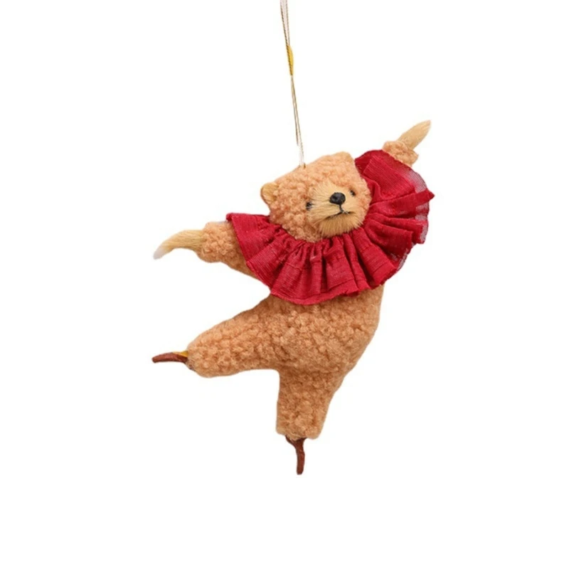 

Fast Reach Creative Ballet Bear Car Pendants Adorable Room Pendant Car Decoration Bag Charm Plush Material Suitable for Car Bag