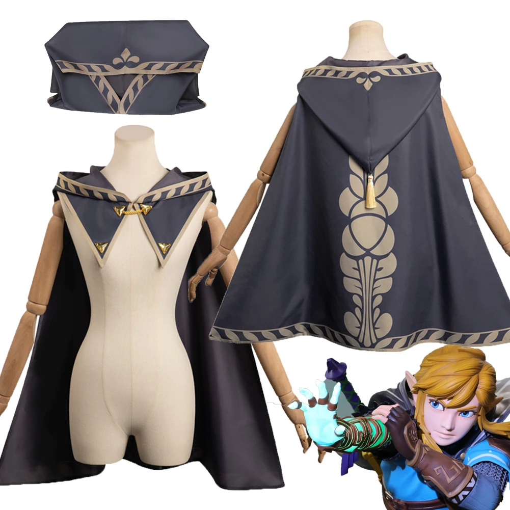 Disfraz de Kingdom Tear Cos Link para niños, traje de Cosplay con capa impresa de fantasía, accesorio para Halloween, Carnaval, juego de rol