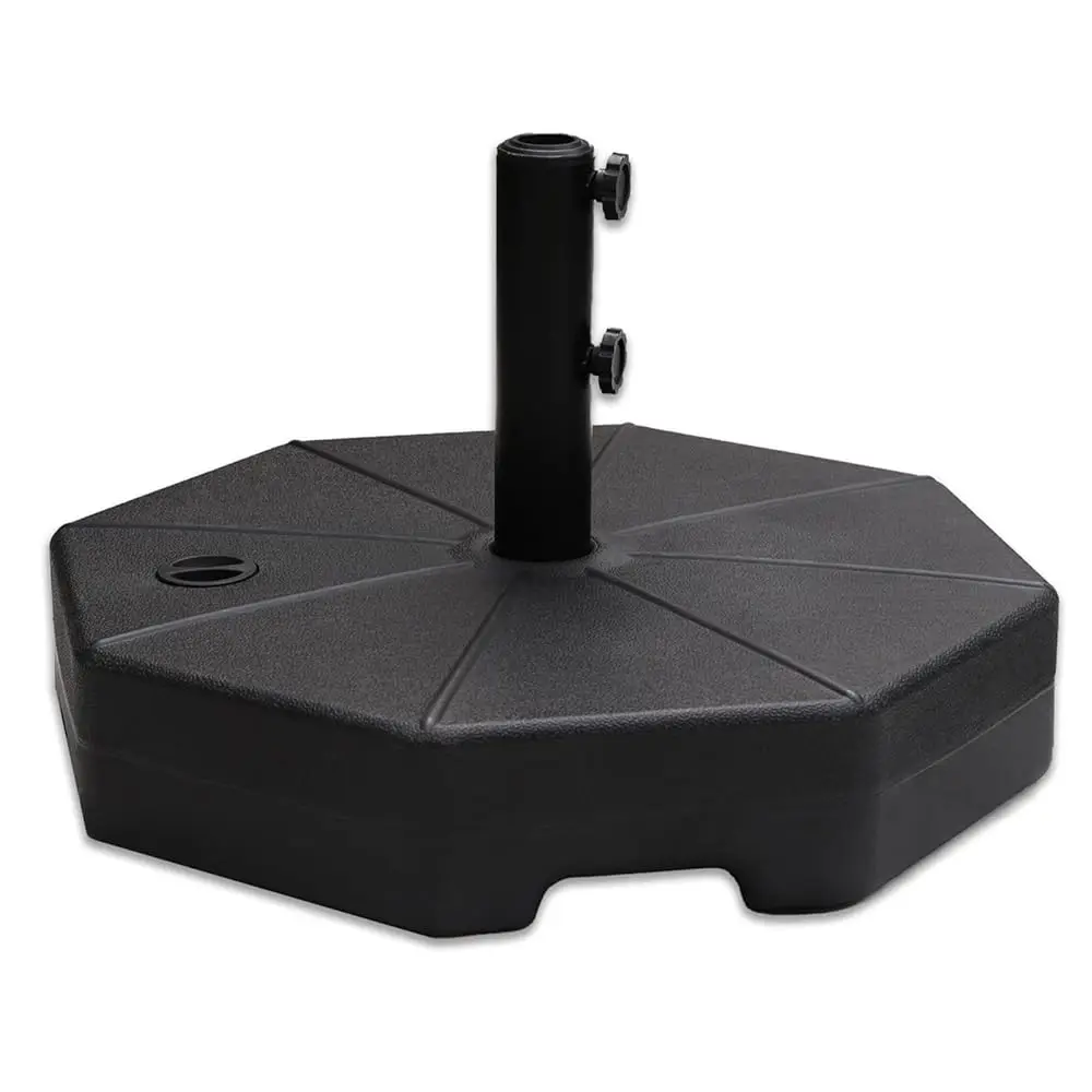 

112 Lb Heavy Duty Water Fillable Base Stand Weight For Patio Outdoor Market Table Umbrella, Black