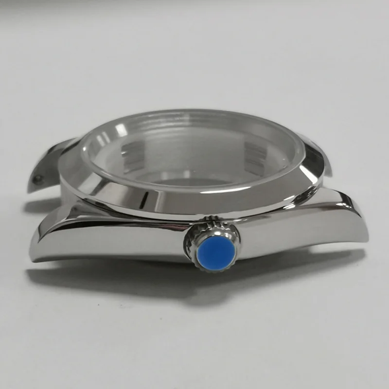 39mm Watch Case Sapphire Glass Stainless Steel Silver Case Fits ETA2836 Miyota 8215 Pearl 2813 3804 Two Style Inner Cover