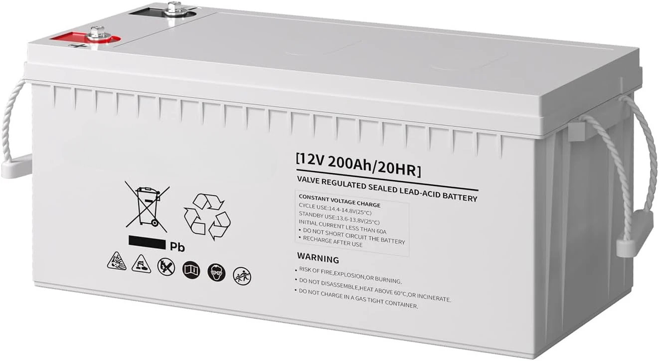 

Deep Cycle AGM Battery 12 Volt 200Ah, 3% Self-Discharge Rate, 2000A Max Discharge Current, Safe Charge Most Home Appliances