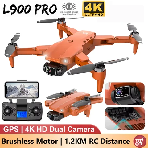 L900 프로 드론 4k HD 듀얼 카메라 5g Wifi 사진 1.2km 장거리 제어 기능이있는 브러시리스 접이식 미니 Quadcopter Rc 장난감