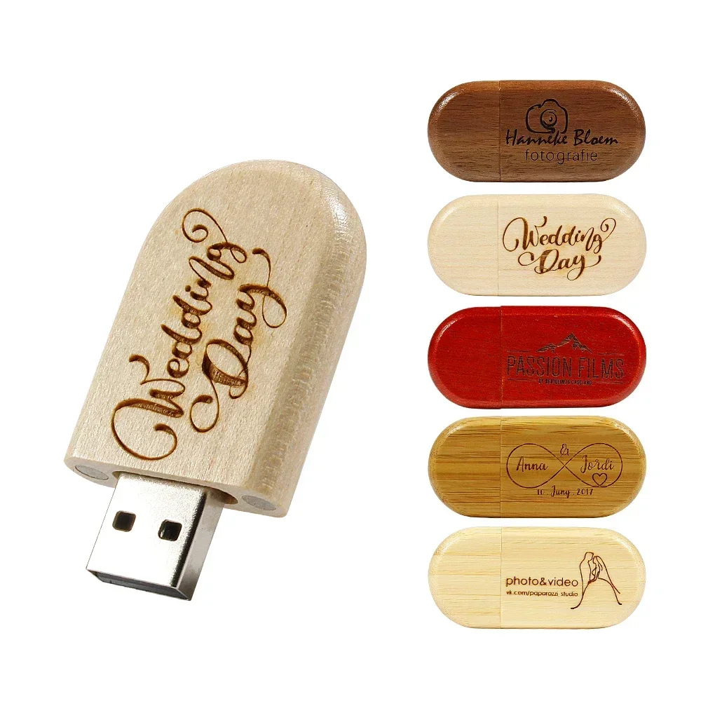 Imagem -04 - Jaster-caixa de Madeira Pen Drive Logotipo Personalizado Gratuito Memory Stick Moda Usb Flash Drives Presente Criativo 128gb 32gb 64gb 16gb 30 Unidades por Lote