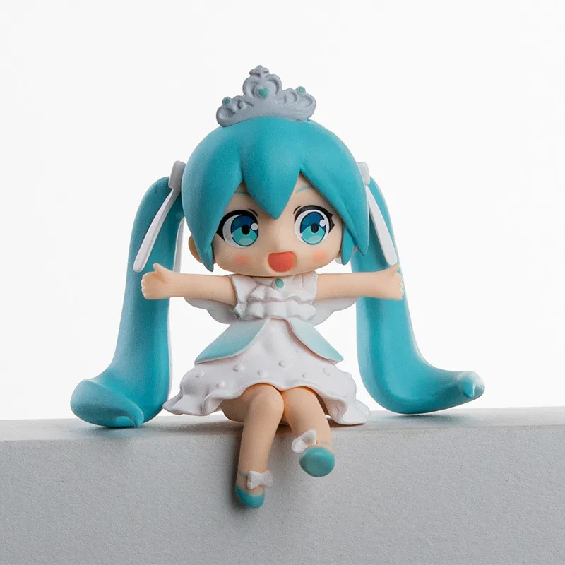 7CM Anime Hatsune Miku figurka siedząca z serii 15-lecia urocza zabawka figurka prezent figurka narzędzie do dekoracji ciast ozdoba samochodu