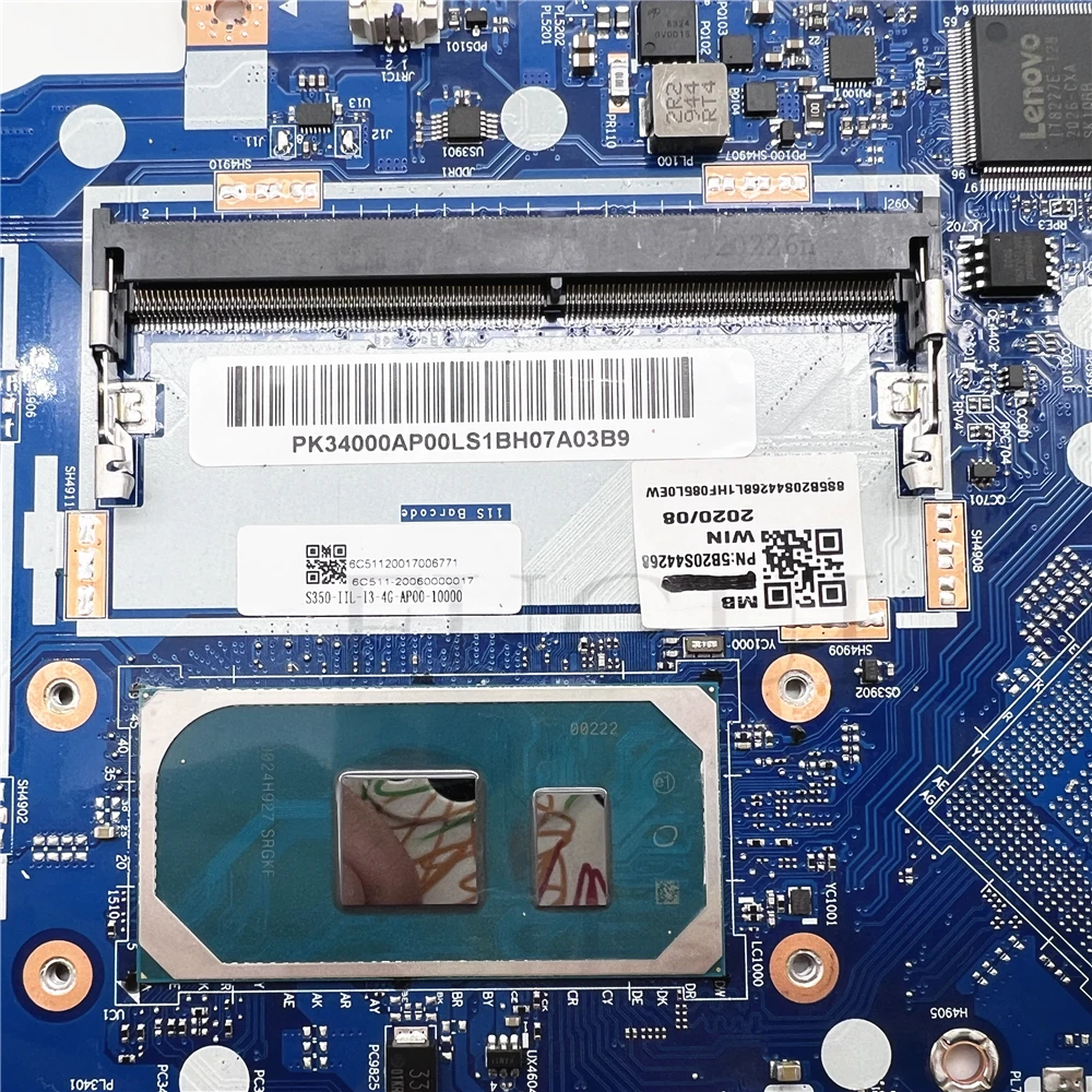 Laptop Motherboard para LENOVO ideapad 3-15IIL05, 4GB Testado, 100% Trabalho, USADO NM-D031, I3-1005G1