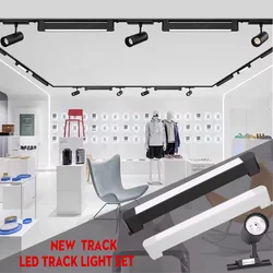 Modern LED Track Light Set 85-264V Ceiling Lamp 20W Indoor Spotlight Fixture for Bedroom House Decor Clothing Shop Rail System