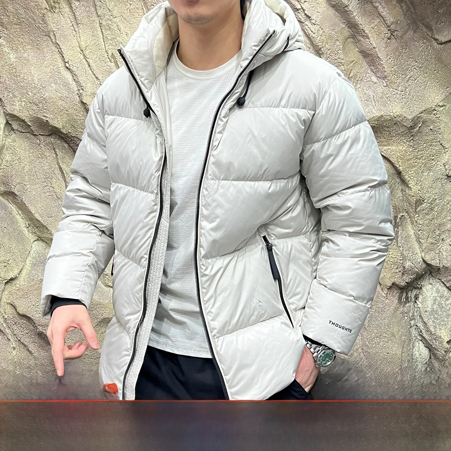 

U-Quali Goose down Filled Outdoor Parka Windproof Waterproof Warm Hooded down Jaet Men's Regular Fit Long Sve Zipper C...