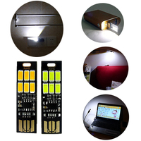 5Pcs Portable Mini 5730 USB LED Light 5V Portable  Double Sided USB LED Light Touch Switch Car Interior Reading Warm White Lamp