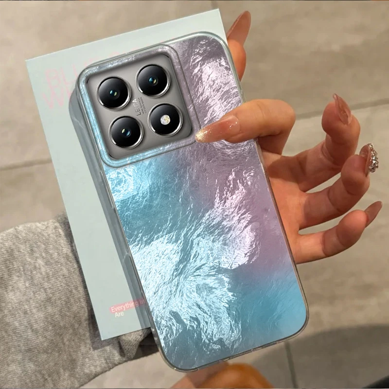 Gradient Glacier Texture Girls Phone Case For Xiaomi 14T 14Tpro 13T Pro 11 Lite 5G NE Shockproof Fundas Protection Back Cover