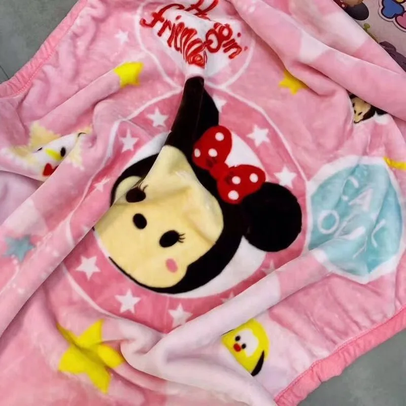 Disney Baby Blankets Newborn Cartoon Mickey Minnie Mouse Double Thick Warm Swaddle Blanket Baby Boys Bedding Set Girls Blanket