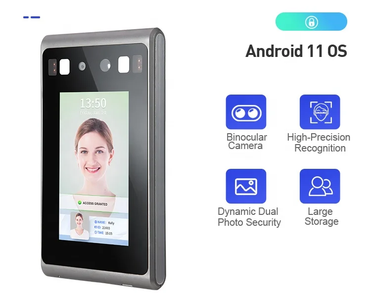 방수 8인치 AI 3D 얼굴 인식 카메라 출입 통제 생체 인식 기기 터미널 스마트 도어락 출퇴근 관리 시스템