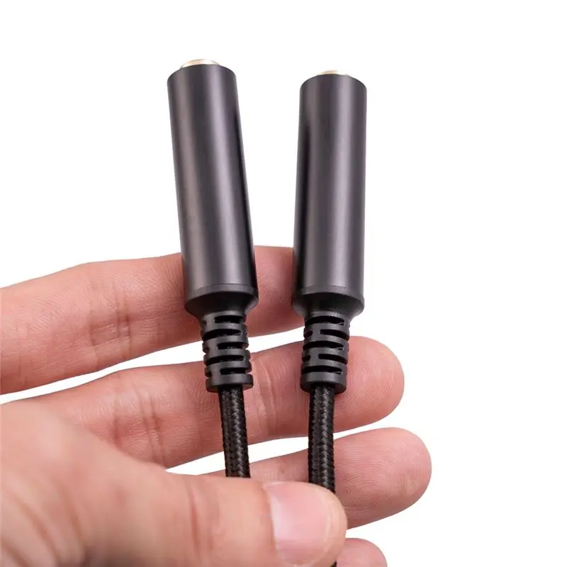 & Top 6.35 mm Male to 2 6.35 mm Female Audio Adapter Cable 1/4 6.35mm Plug to Dual 6.35mm Y Splitter Stereo Audio Cord