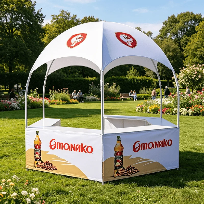 Custom 10x10ft Trade Show Dome Canopy Kiosk Tent Transfer Printing Event Booth Kiosk Tents Hexagon Promotional Dome Tent