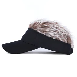 Golf Baseball Cap With Fake Flair Hair cap Sun Visor Fun Toupee Hats Mens Womens Spiked Hairs Wig hat