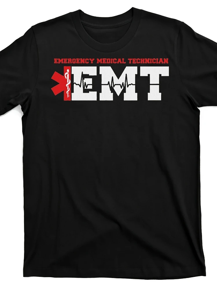 

Emergency-Service-Heartbeat-Paramedic-Medical pattern -100% cotton summer casual short sleeve O-neck printed T-shirt.
