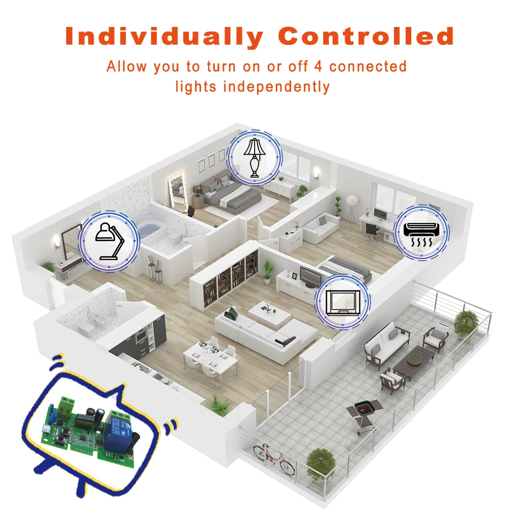 Ewelink RF 433mhz WIFI Switch Module AC/DC 7-32V 85-250V 1 Channel Wireless Relay Remote Control DIY For Alexa Googole Home