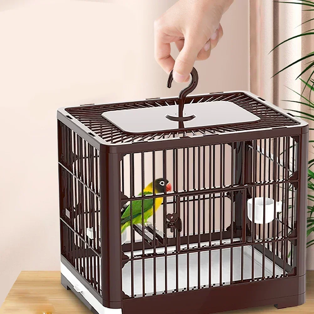 

2025 NEW Bird Travel Carrier Portable Bird Container with Handle Large Space Breathable Foldable Bird Cage Set Accessories