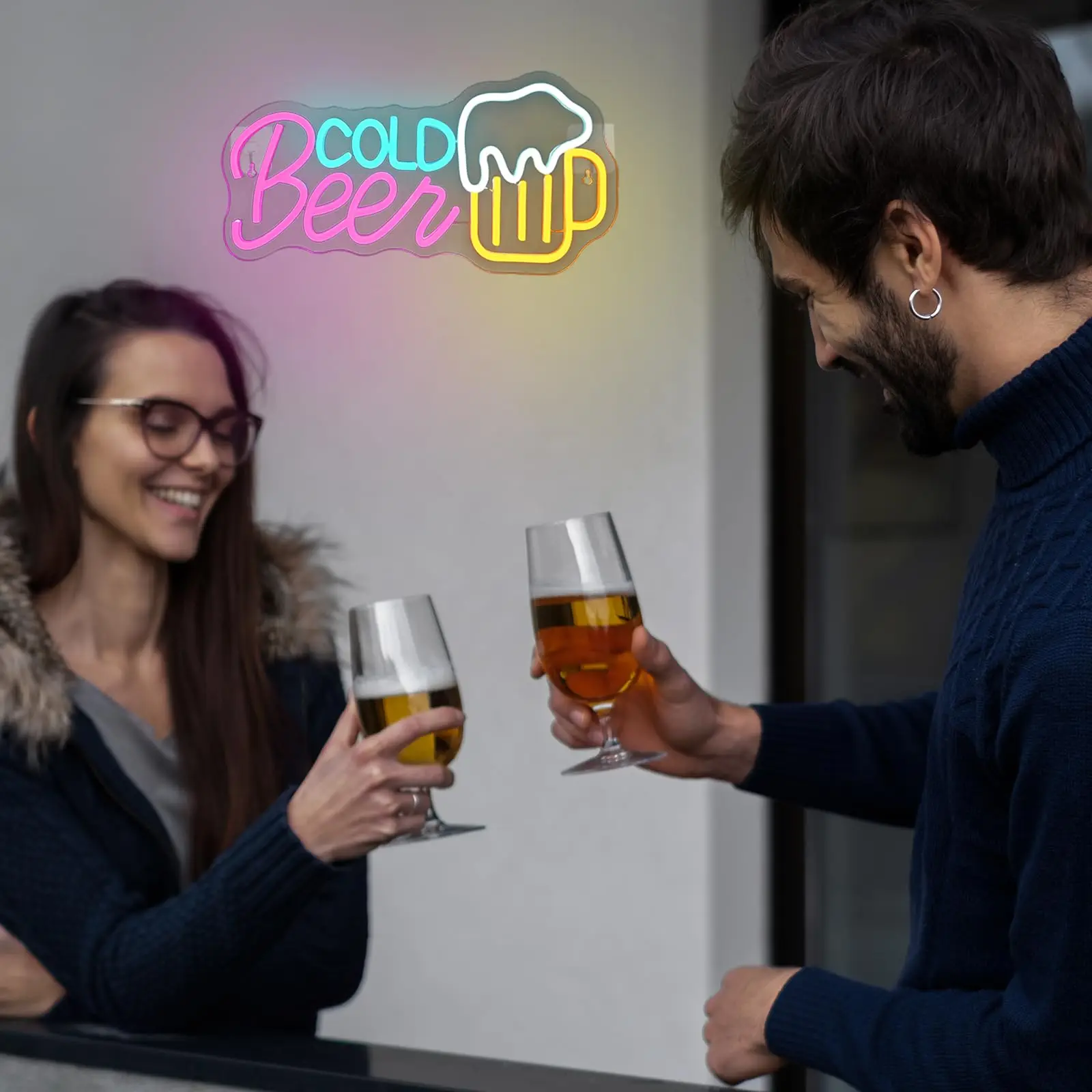 البيرة الباردة النيون علامة LED ضوء تسجيل الديكور لشريط المطبخ مطعم رجل كهف الأطراف عربة الملحقات أفضل هدية للأصدقاء #5