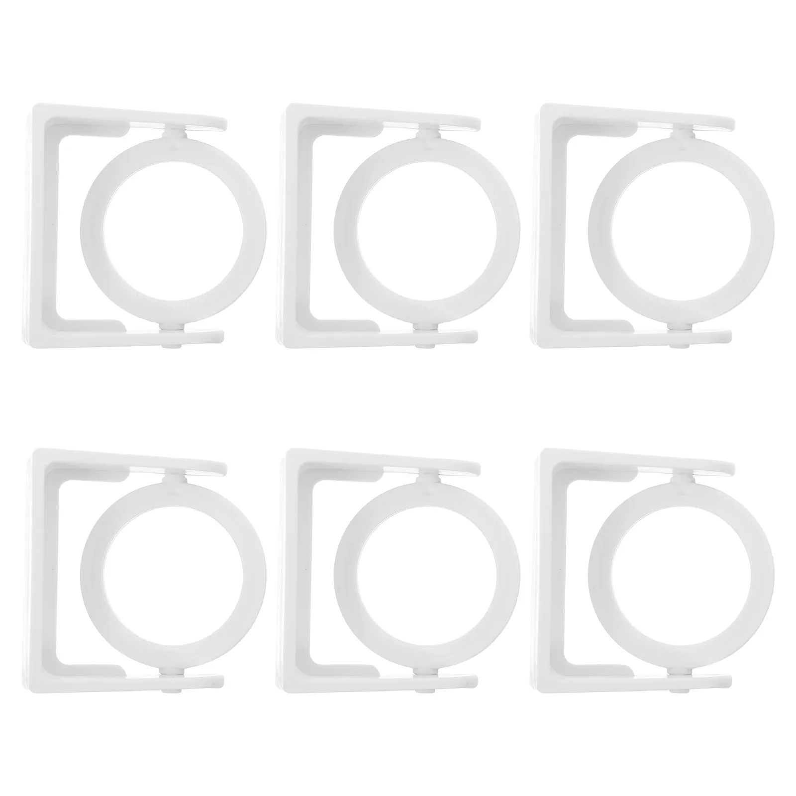 

6 Pcs Drillless Curtain Hook Rod Brackets No Punching Holder Mounting Plastic Holders Closet Pole for Poles