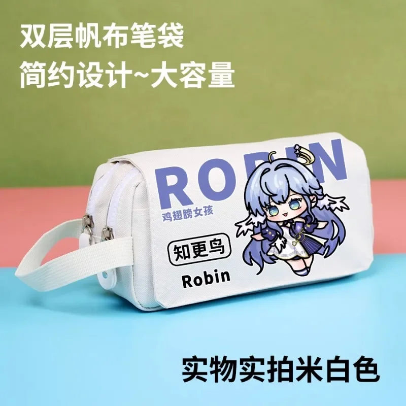 Anime Honkai: Star Rail Cosplay Aventurine Robin Sunday Acheron Black Swan Student Portable Flip Pencil Case Stationery Gift