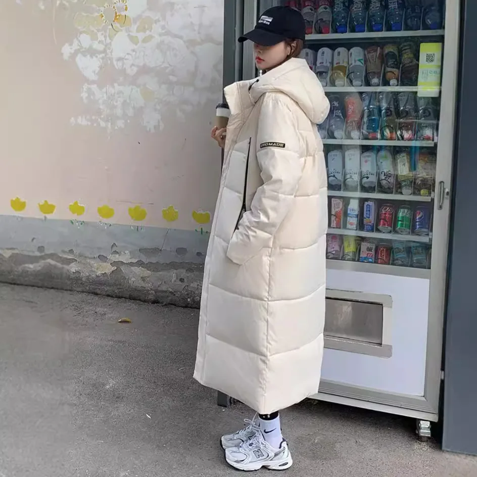 Parka Cappotto lungo Giacca imbottita in cotone da donna Capispalla con cappuccio Tasche con cerniera Piumino spesso Cappotto invernale da donna antivento da ufficio