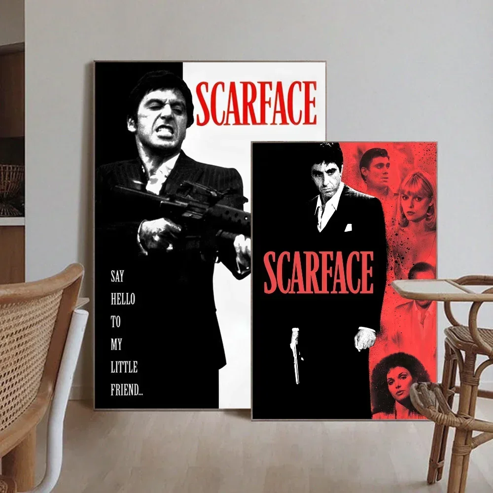 الفيلم الكلاسيكي سكارفيس قماش يطبع المشارك خمر الإثارة الفن يطبع غرفة نوم جدار الفن ديكور المنزل ملصق فني المشجعين الهدايا