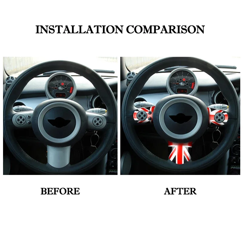 Car Steering Wheel Panel Button Cover Styling Sticker For Mini Cooper S R53 R52 Convertible Car Auto Accessories