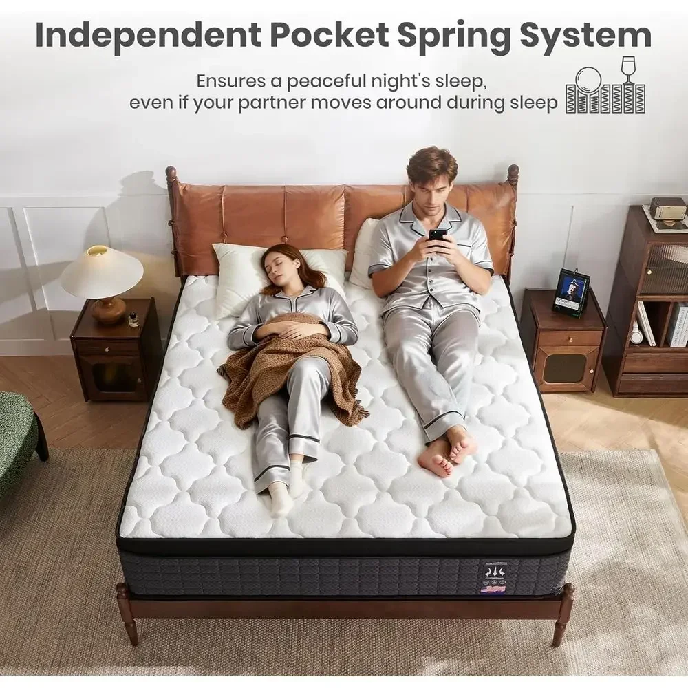 14 Inch Medium Firm Hybrid Memory Foam Mattress, King Size in a Box, Pure Relief & Enhanced Support, Motion Isolation