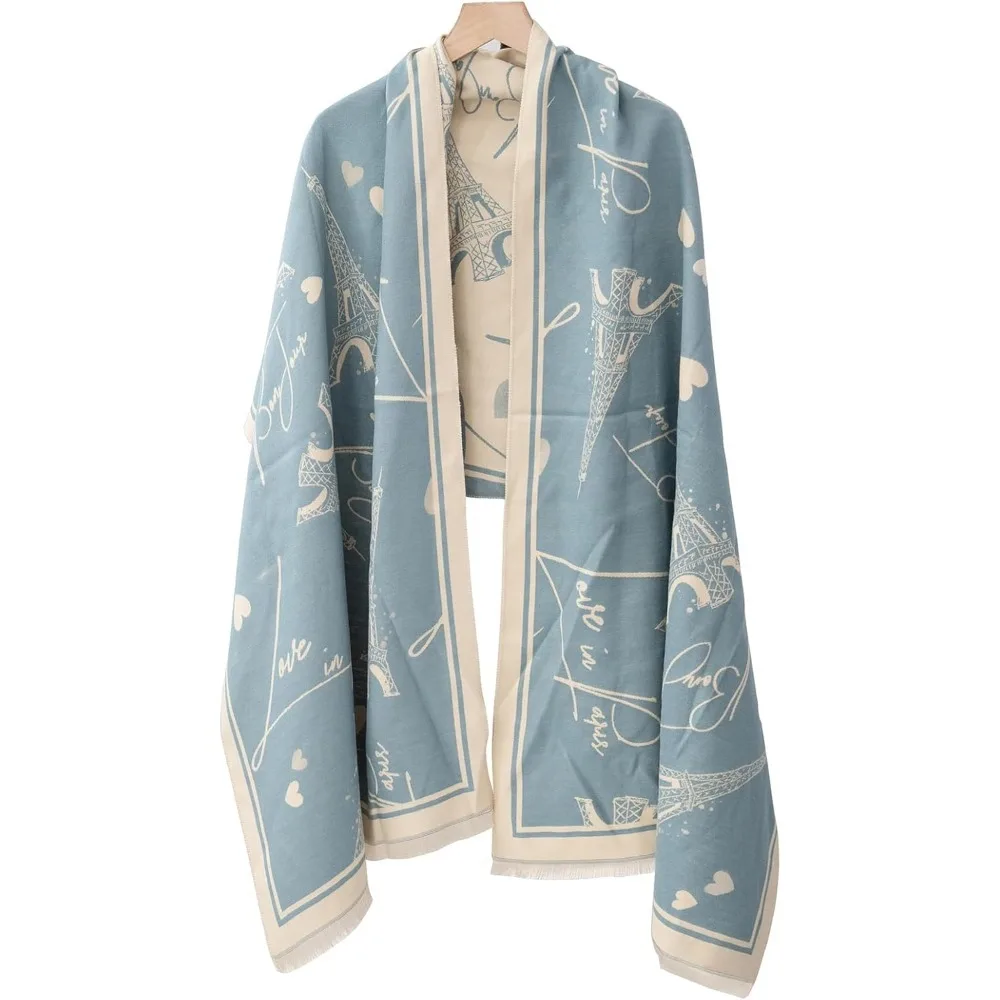 

Soft Silky Pashmina Shawl Wrap for Women,Paisley & Floral Scarf with Fringe, Warm Winter Wrap for Wedding & Travel