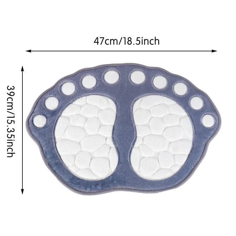 Bathroom Rugs Mats Super Absorbent Non-slip Bath Rugs Washable Cobblestone Bath Carpet Cute Foot Shaped Memory Foam Area Rug