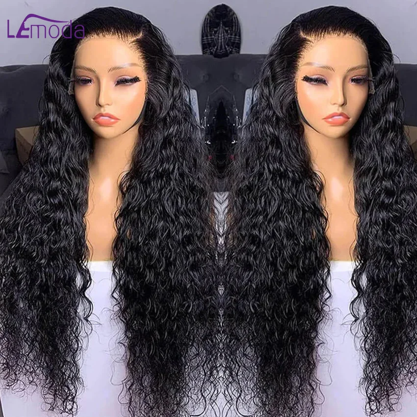 Lemoda 12A Full 13x6 Water Wave Lace Frontal Virgin Human Hair Wigs 250 Density Skinlike Real HD 13x6 Full Frontal Wig For Women