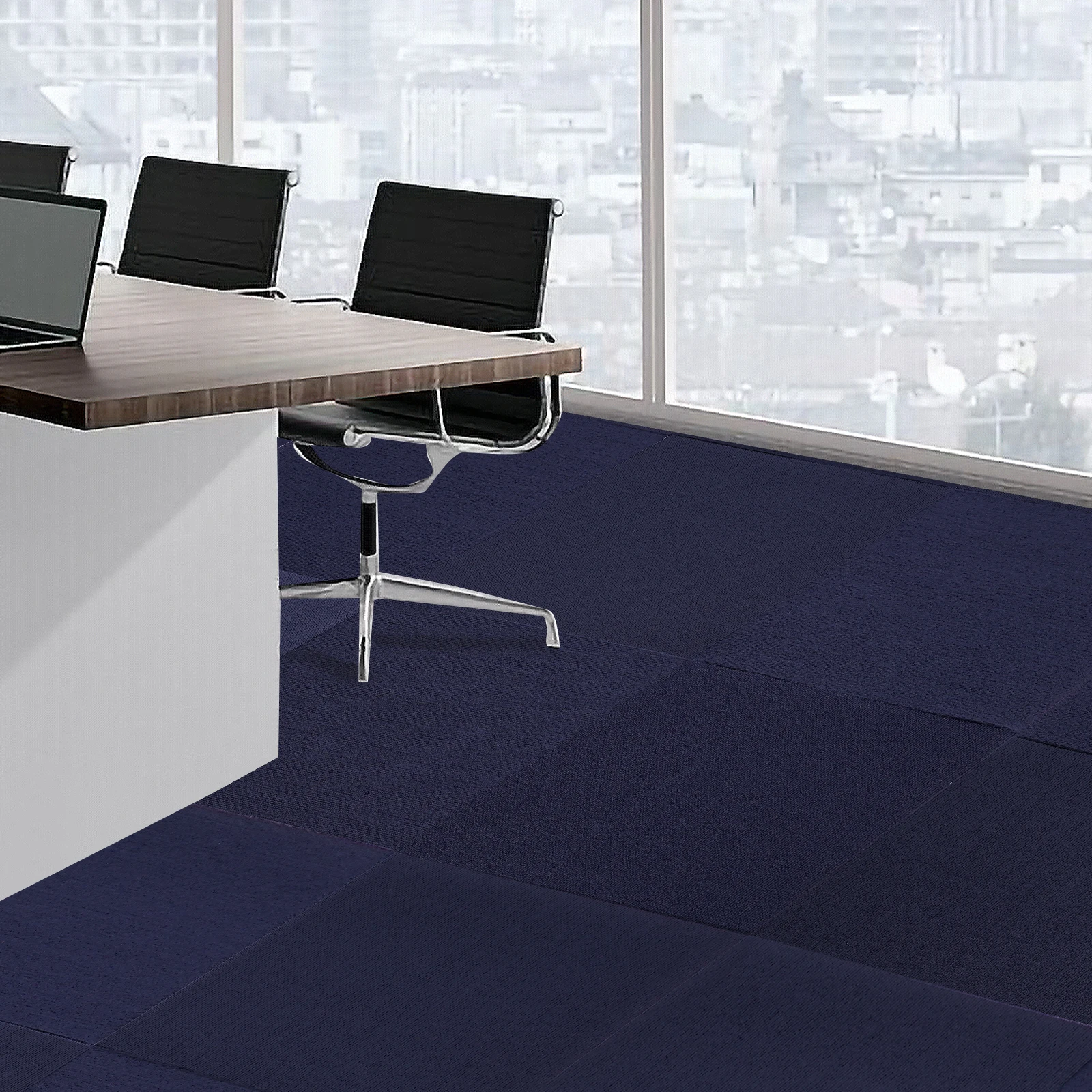 

24" x 24" Dark Blue Peel and Stick Carpet Tile, 15 Pcs Commercial&Home Carpet Tiles Applies to Clean, Dustproof And Flat Floorsr