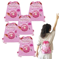 10-50pcs Donuts Drawstring Bags Doughnuts Dessert Biscuit Gift Bag Party Favors For Kids Birthday Baby Shower Party Decorations