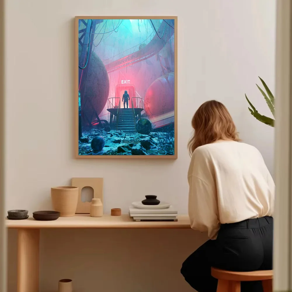 المناظر الطبيعية الخيال العلمي قماش جدار الفن مستقبلية سيتي سكيب Cyberpunk ديكور غرفة المعيشة المنزلي اللوحة التجريدية الحديثة