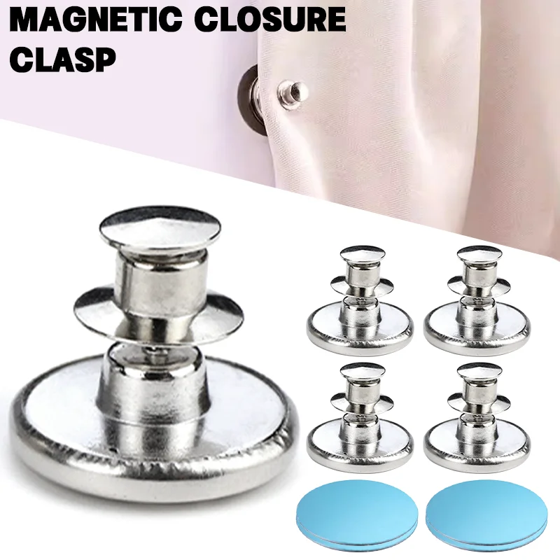 Curtain Clip Curtain Magnetic Button Nail Free Detachable Magnet Buckle Adjustment Curtain Buttons Accessories Fix Curtain1-8pcs