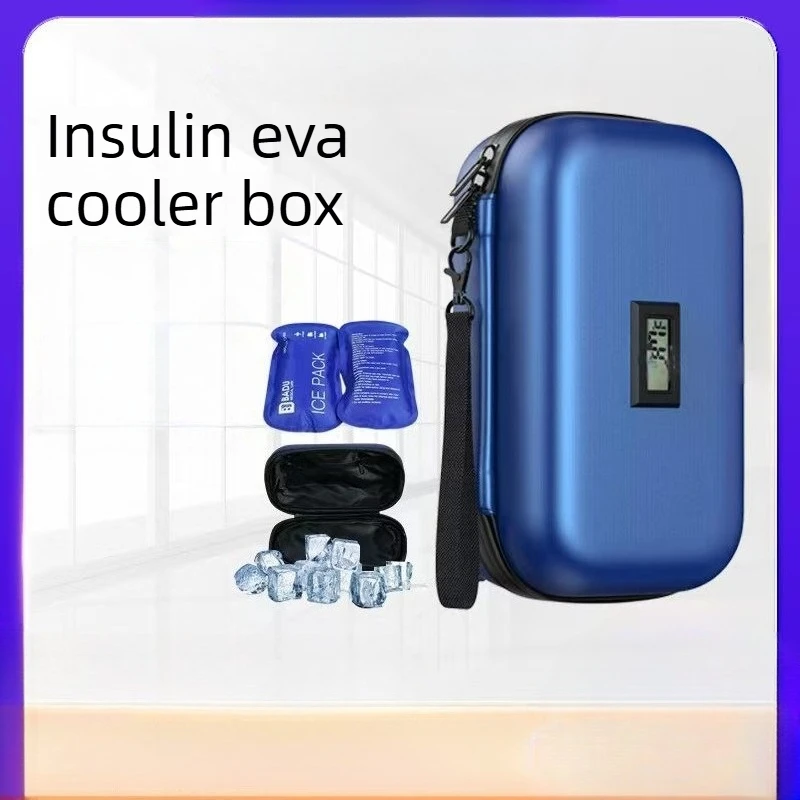 EVA Waterproof Thermal Insulin Storage Box Portable Outdoor Medication Cooler Bag Including Ice Pack