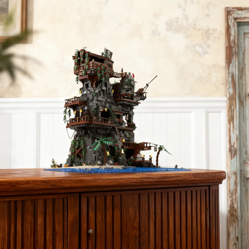 

6653pcs MOC Pirate Fortress Pirates Model Building Blocks Creative Display Gift Collectible Decor Kids Premium Adult Desk Home