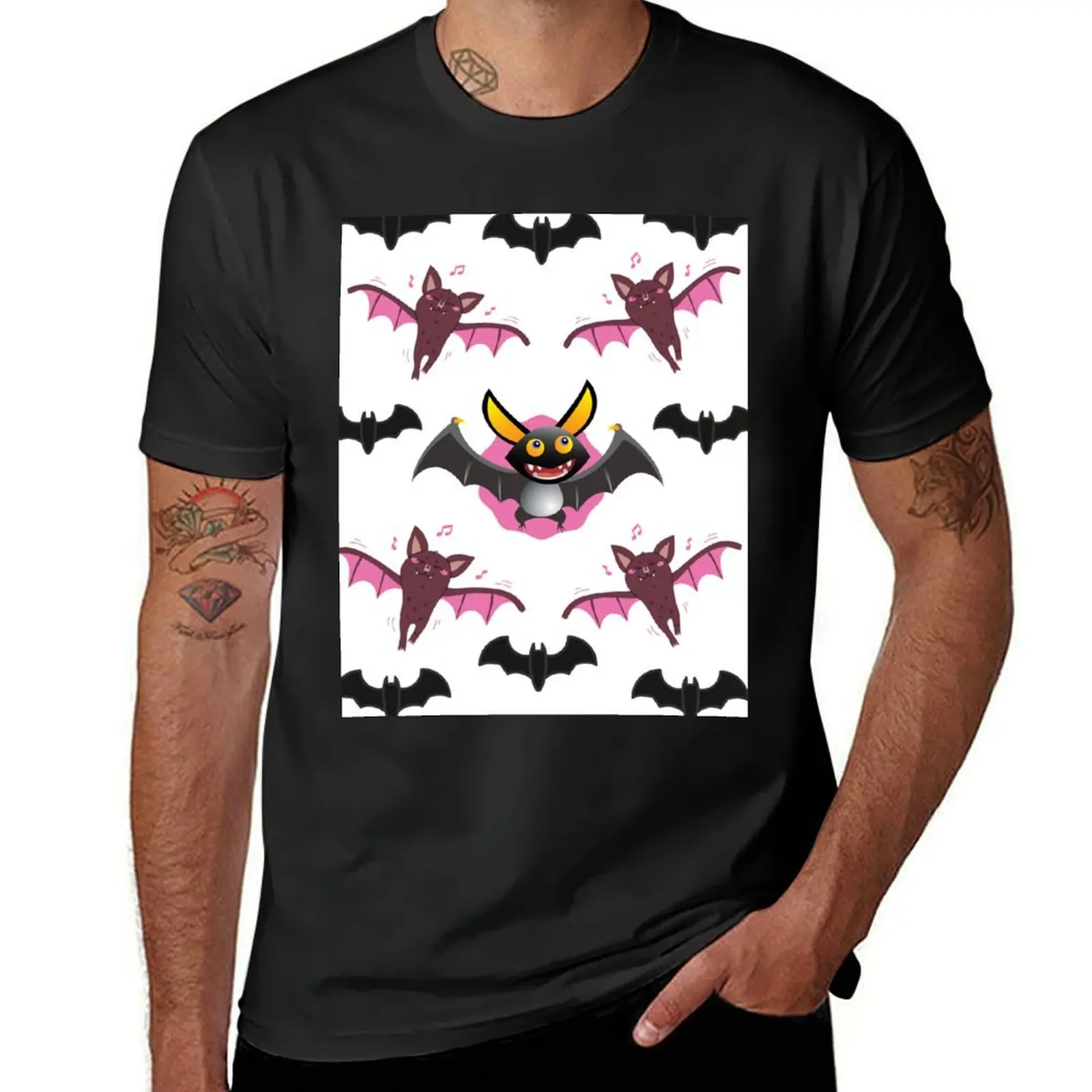 

funny Halloween bat T-Shirt anime summer tops animal prinfor boys men clothing
