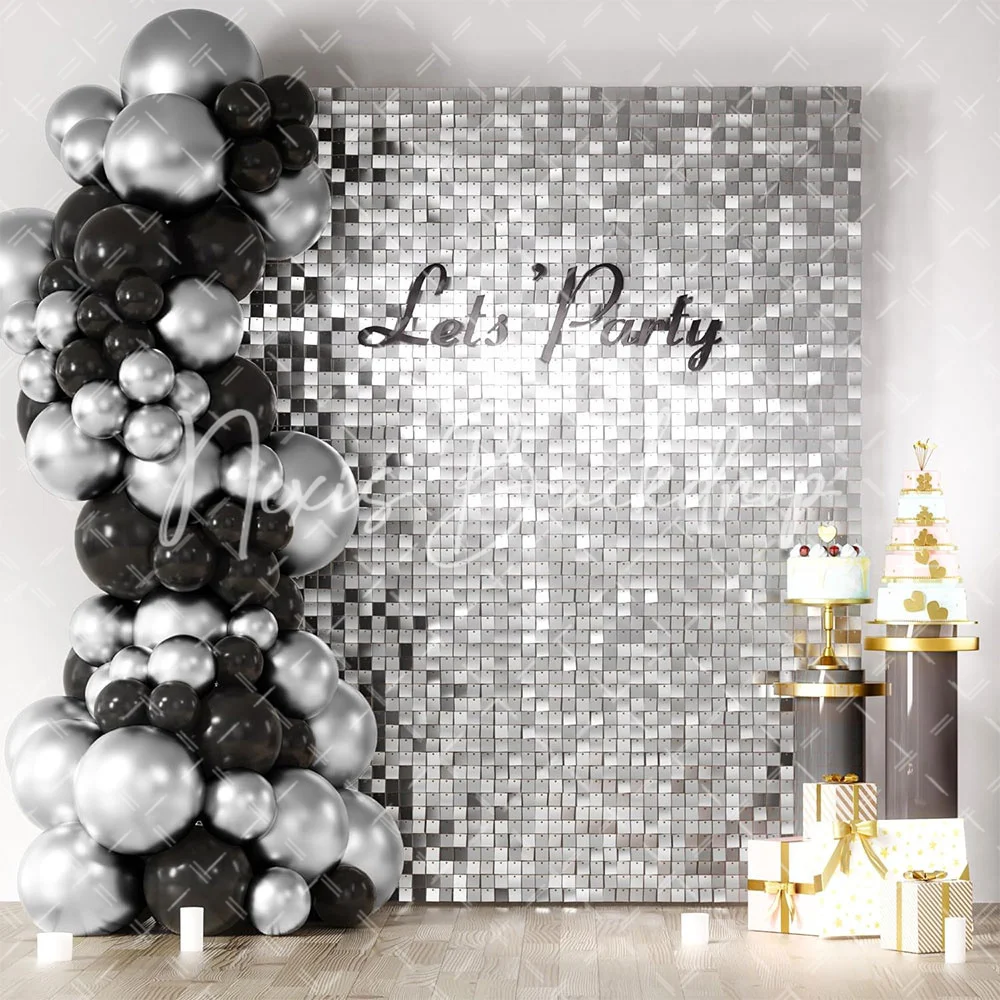 Silver Shimmer Wall Backdrop, 24PCS Sequin Panels for Wedding, Birthday, Anniversary, Engagement, and Bridal Shower Decorations