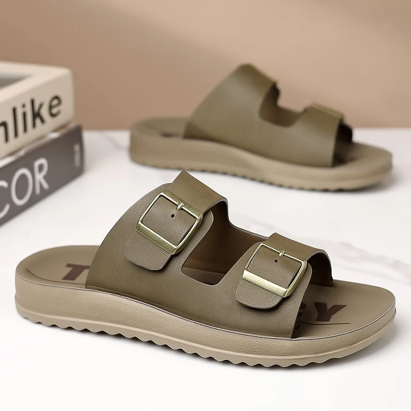 شباشب منزلية للرجال من العلامة التجارية، أحذية شاطئ عصرية للترفيه في الهواء الطلق، أحذية تخييم خفيفة الوزن للرجال في الصيف