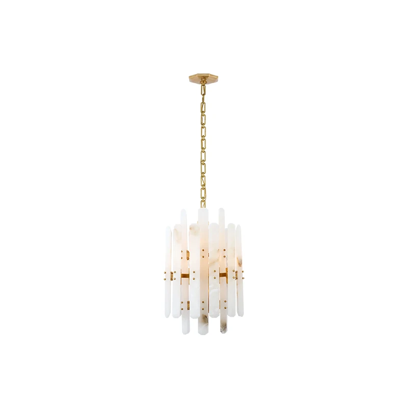 Home Deco Marble Collection Gold Silver LED Chandelier Alabaster Hanging Light Lustre Suspension Luminaire Lampen For Foyer