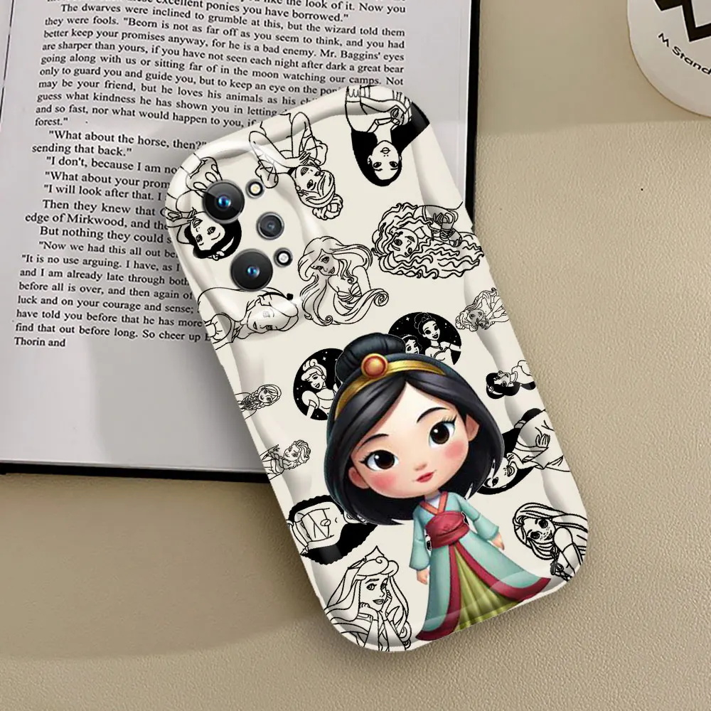 Disney Princess Mulan Ariel Elsa Phone Case For Redmi Note 13 12 12S 11 10 9 8 Pro Plus 13C 12C 10C 9C 9A 11T 11S 3D Wave Cover