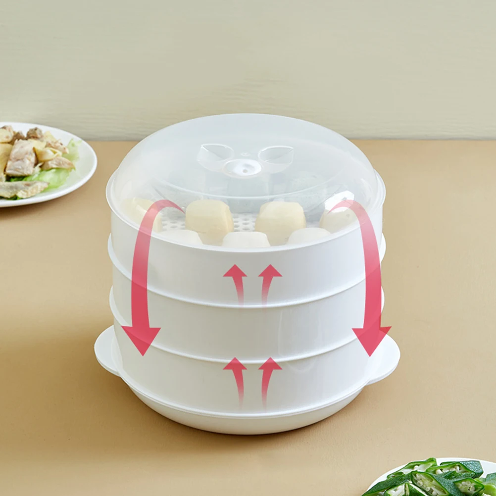 

Microwave Kitchen Bowls Food Steamer Container For Heating Noodles Pasta Soup Microwave Accessories Vegetable Steamer Bowl