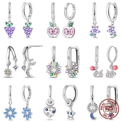 2025 New 100% 925 Sterling Silver Simple Double Layer Butterfly Women's Earrings Suitable For Party Anniversary Gift