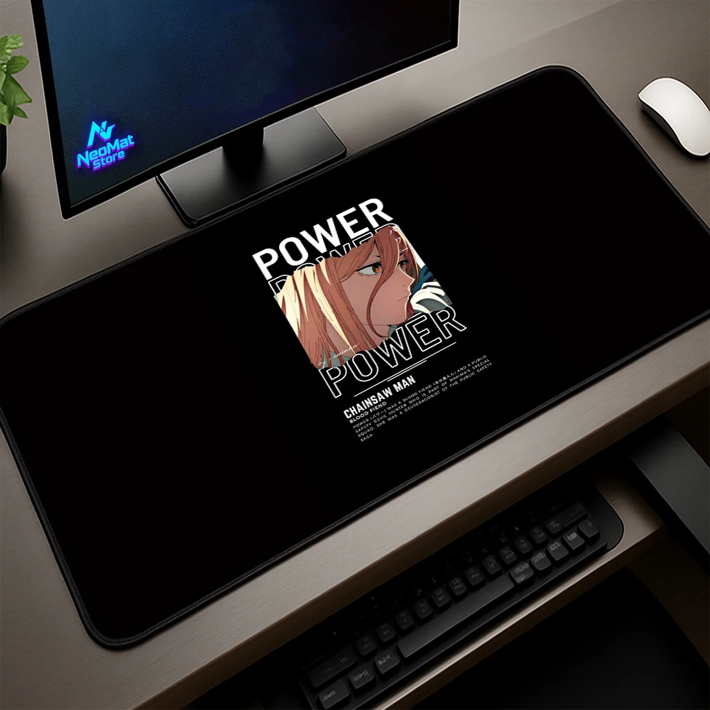 

Chainsaw Man Power Mouse Pad 100x50 Black Mauspad Anime Rug Gaming Mat Mousepad Rubber Pad Anti-slip Deskpad Office Decoration