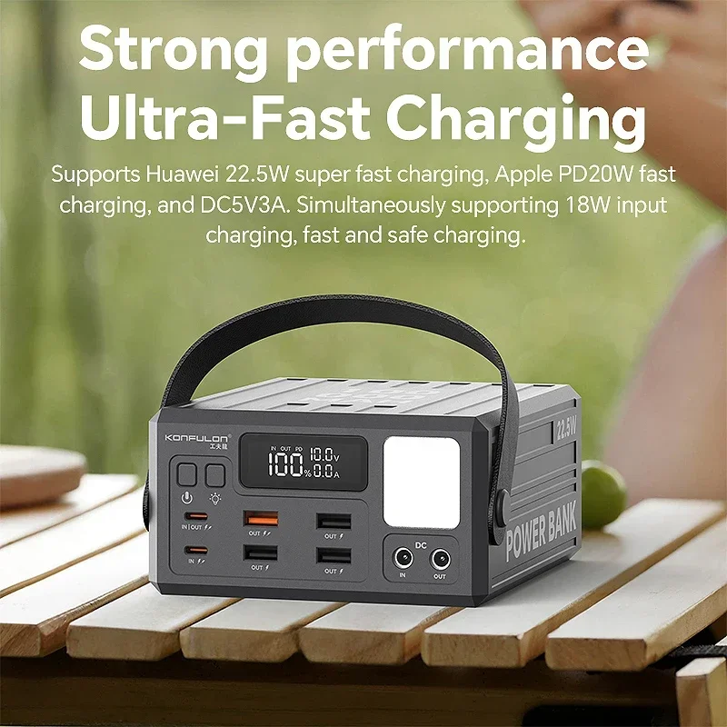 

100000mAh Large Capacity Power Bank 22.5W Fast Charge Portable Spare Auxiliary Battery with LCD Powerbanks