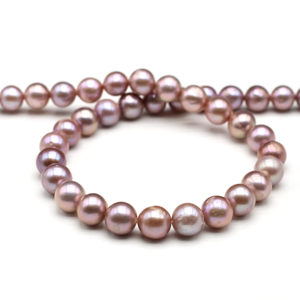 Natural Freshwater Round Punch Shape Purple Pearls Beads 11-13mm  for Jewelry Making DIY Necklace Bracelet Accessories Gift