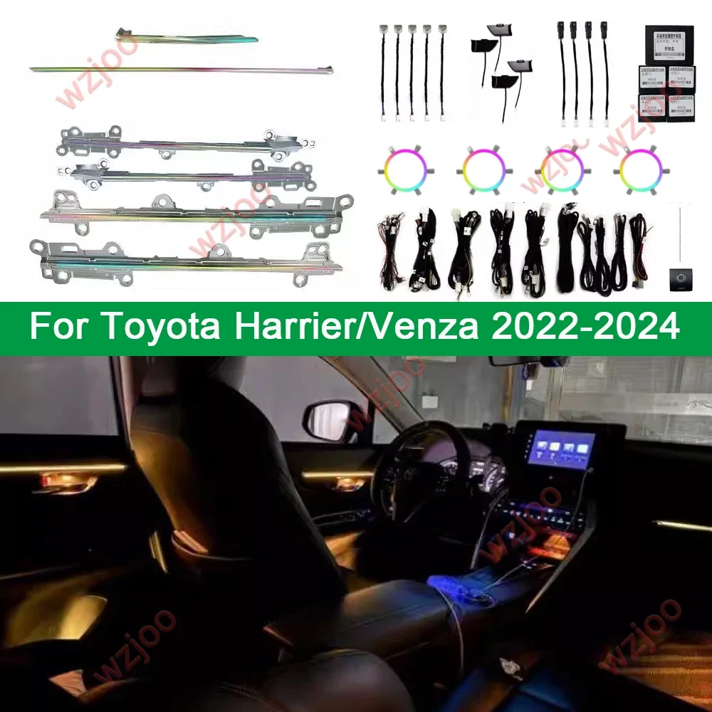 For Toyota Harrier Venza 2022 2023 2024 LED Car Inner Ambient Light Carved Illusion Atmosphere Light button +APP control